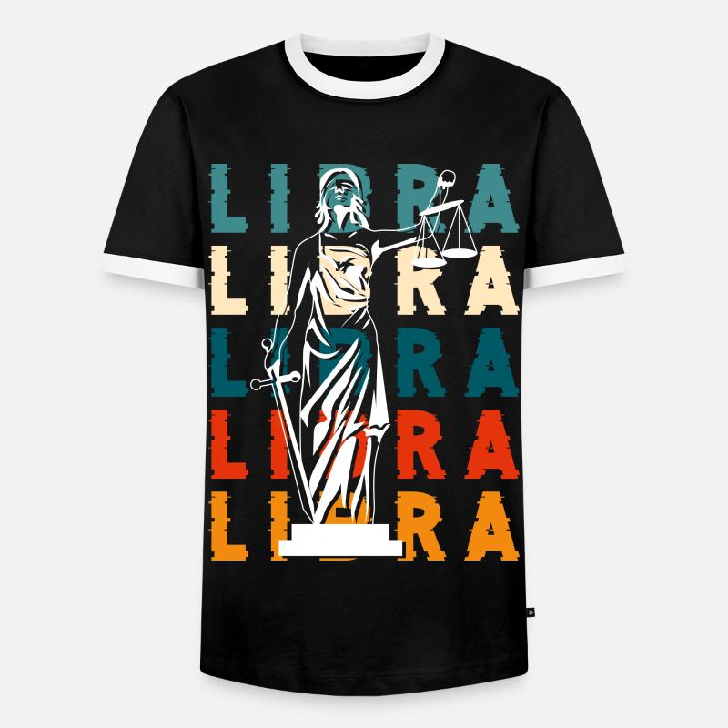 Libra Constellation - Men's Ringer Shirt - black/white
