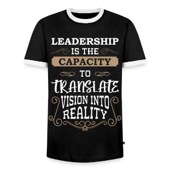 Work Career Supervisor Office Humor - Men's Ringer Shirt - black/white - Front - AI Model Female 172 light (172cm) & AI Model Male 178 light (178cm)