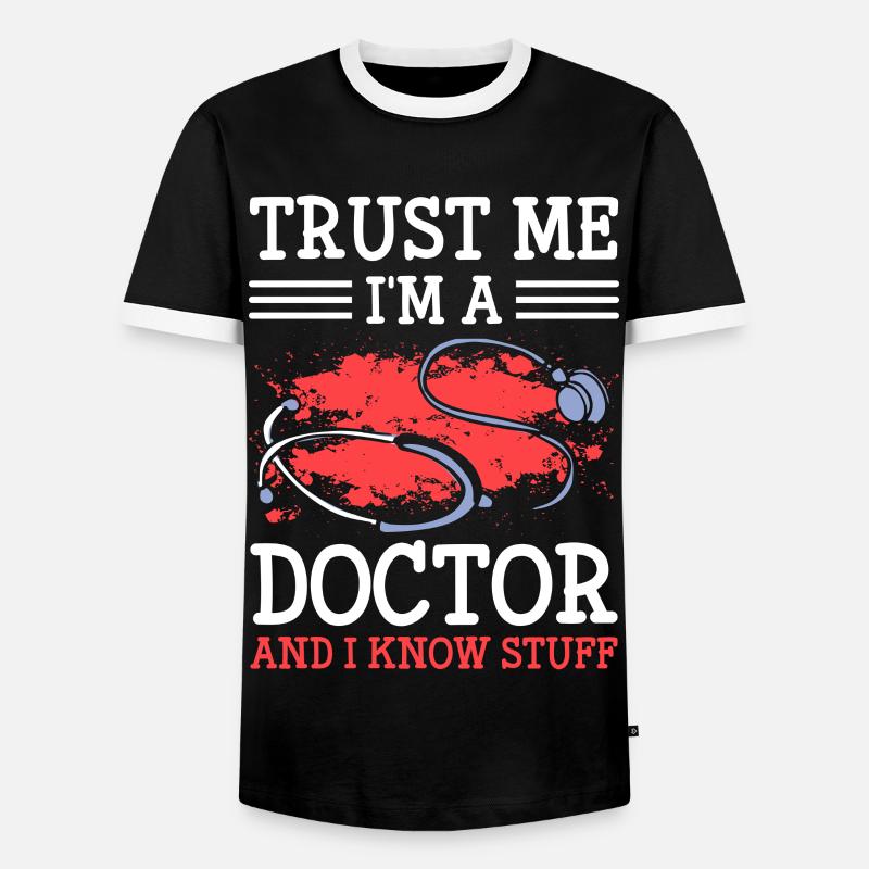 Doktor Studium Student Ärzte - Männer Kontrast-T-Shirt - Schwarz/Weiß