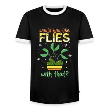 Plantes carnivores - T-shirt contrasté Homme - noir/blanc - Devant - AI Model Female 172 light (172cm) & AI Model Male 178 light (178cm)