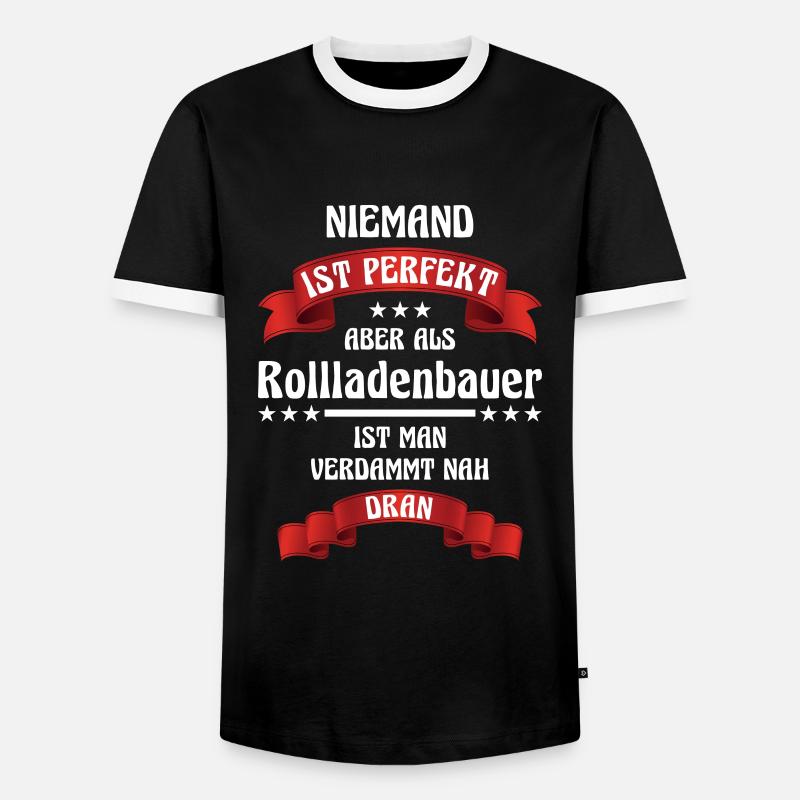 Rollladenbauer Beruf Rolladen Jalousie Handwerker - Männer Kontrast-T-Shirt - Schwarz/Weiß