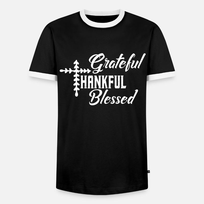 Dankbar und gesegnet - Männer Kontrast-T-Shirt - Schwarz/Weiß