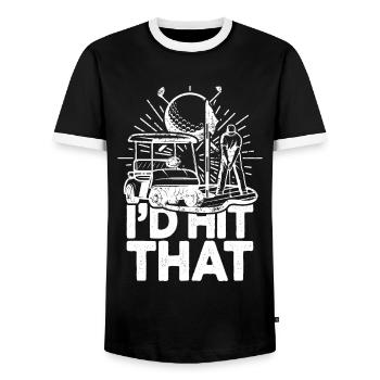 J’aurais frappé ce drôle de golf rétro golfeur - T-shirt contrasté Homme - noir/blanc - Devant - AI Model Female 172 light (172cm) & AI Model Male 178 light (178cm)