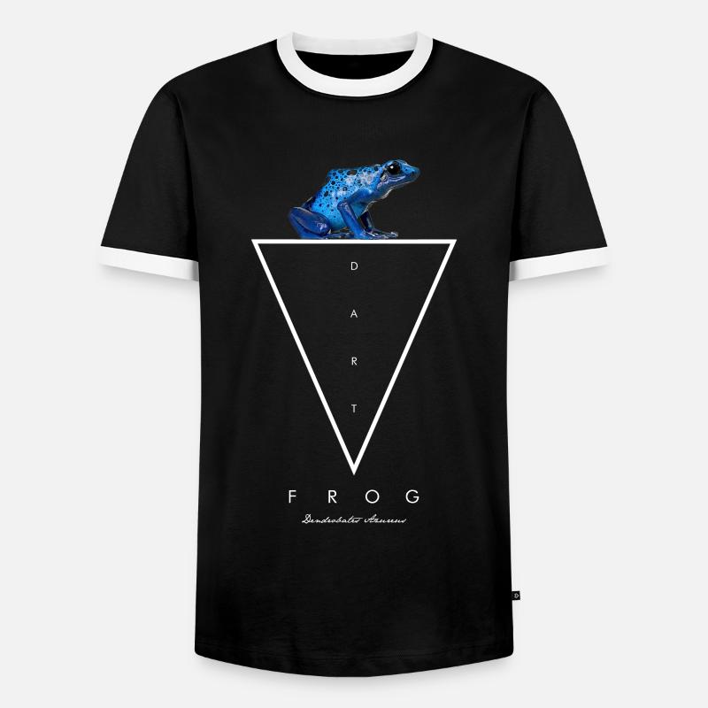 Blauer Pfeilgiftfrosch Dendrobates Azureus - Männer Kontrast-T-Shirt - Schwarz/Weiß