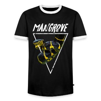 Serpent de mangrove Gardien de serpent venimeux - T-shirt contrasté Homme - noir/blanc - Devant - AI Model Female 172 light (172cm) & AI Model Male 178 light (178cm)