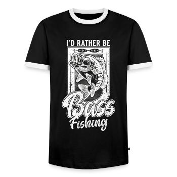 Je préférerais être pêche à l’achigan Drôle de pêcheur - T-shirt contrasté Homme - noir/blanc - Devant - AI Model Female 172 light (172cm) & AI Model Male 178 light (178cm)
