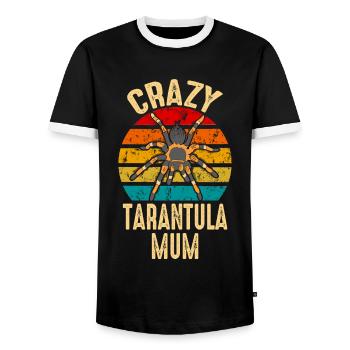 Funny Crazy Tarantula Mum Pet Spider Owner - Men's Ringer Shirt - black/white - Front - AI Model Female 172 light (172cm) & AI Model Male 178 light (178cm)