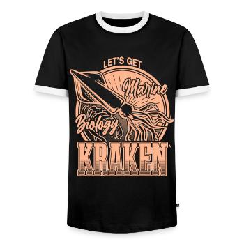 Lass uns Kraken Funny Squid Marine Biologist Sea bekommen - Männer Kontrast-T-Shirt - Schwarz/Weiß - Vorne - AI Model Female 172 light (172cm) & AI Model Male 178 light (178cm)