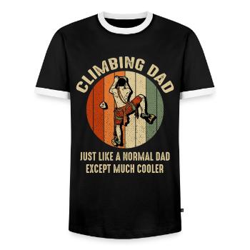 Kletterpapa wie normale Väter, außer viel cooler - Männer Kontrast-T-Shirt - Schwarz/Weiß - Vorne - AI Model Female 172 light (172cm) & AI Model Male 178 light (178cm)
