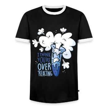 Vous réagissez de manière excessive au chimiste nerd du cadeau cholérique - T-shirt contrasté Homme - noir/blanc - Devant - AI Model Female 172 light (172cm) & AI Model Male 178 light (178cm)