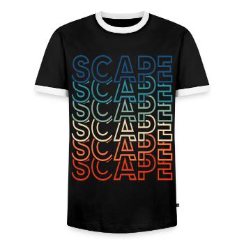 Retro Aquascaping Fish Keeper Aquascaper Scape - Men's Ringer Shirt - black/white - Front - AI Model Female 172 light (172cm) & AI Model Male 178 light (178cm)