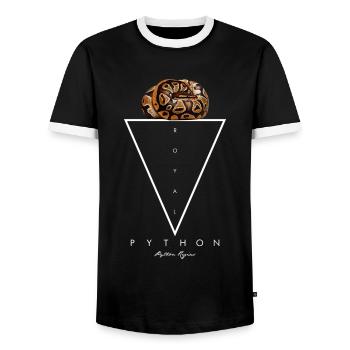 Royal Python géométrique moderne gardien de serpent - T-shirt contrasté Homme - noir/blanc - Devant - AI Model Female 172 light (172cm) & AI Model Male 178 light (178cm)