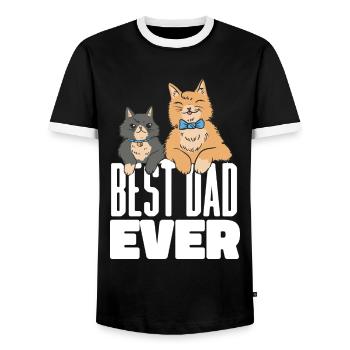 Meilleur Cat Dad Ever Funny Cat Daddy Fathers Day Gift - T-shirt contrasté Homme - noir/blanc - Devant - AI Model Female 172 light (172cm) & AI Model Male 178 light (178cm)