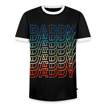 Papa Rétro Vintage Fête des Pères - T-shirt contrasté Homme - noir/blanc - Devant - AI Model Female 172 light (172cm) & AI Model Male 178 light (178cm)