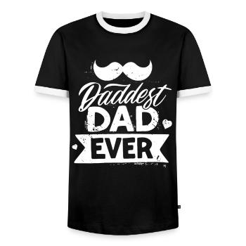Papa aller Zeiten lustiger Vatertag mit Schnurrbart - Männer Kontrast-T-Shirt - Schwarz/Weiß - Vorne - AI Model Female 172 light (172cm) & AI Model Male 178 light (178cm)