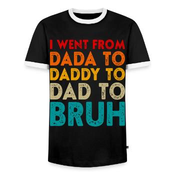 Vatertag Dada Papa Papa Bruh Lustiger Vatertag - Männer Kontrast-T-Shirt - Schwarz/Weiß - Vorne - AI Model Female 172 light (172cm) & AI Model Male 178 light (178cm)