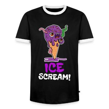 Drôle Ice Scream Zombie Ice Cream Monster - T-shirt contrasté Homme - noir/blanc - Devant - AI Model Female 172 light (172cm) & AI Model Male 178 light (178cm)