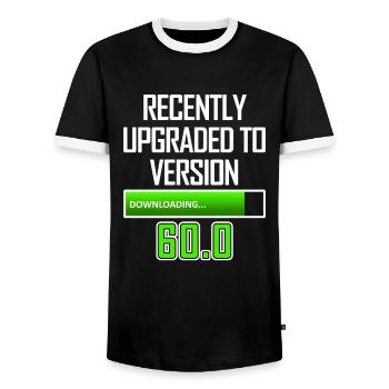 IT-Mitarbeiter 60. Geburtstag PC-Spiele - Männer Kontrast-T-Shirt - Schwarz/Weiß - Vorne - AI Model Female 172 light (172cm) & AI Model Male 178 light (178cm)