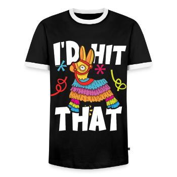 J’avais frappé cette Pinata Mexican Cinco de Mayo Party - T-shirt contrasté Homme - noir/blanc - Devant - AI Model Female 172 light (172cm) & AI Model Male 178 light (178cm)