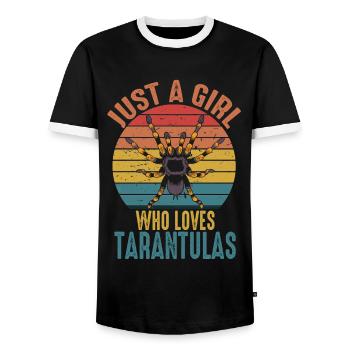 Nur ein Mädchen, das Vogelspinnen Retro liebt - Männer Kontrast-T-Shirt - Schwarz/Weiß - Vorne - AI Model Female 172 light (172cm) & AI Model Male 178 light (178cm)