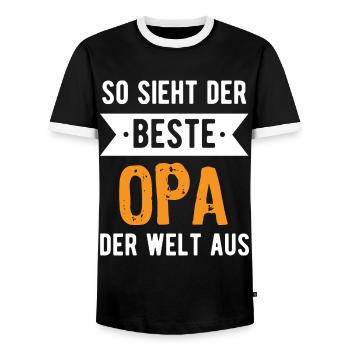 So sieht der beste Opa der Welt aus - Männer Kontrast-T-Shirt - Schwarz/Weiß - Vorne - AI Model Female 172 light (172cm) & AI Model Male 178 light (178cm)