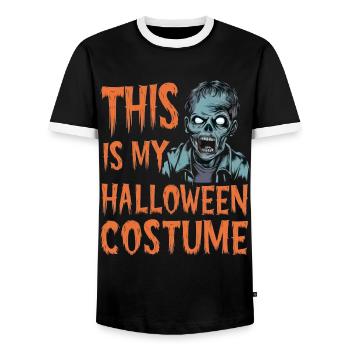 This Is My Halloween Costume - Zombie - Men's Ringer Shirt - black/white - Front - AI Model Female 172 light (172cm) & AI Model Male 178 light (178cm)