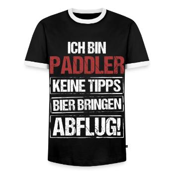 Je suis un pagayeur - apportez de la bière et partez - T-shirt contrasté Homme - noir/blanc - Devant - AI Model Female 172 light (172cm) & AI Model Male 178 light (178cm)