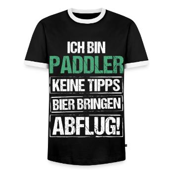 Je suis un pagayeur - apporte de la bière et décolle - T-shirt contrasté Homme - noir/blanc - Devant - AI Model Female 172 light (172cm) & AI Model Male 178 light (178cm)