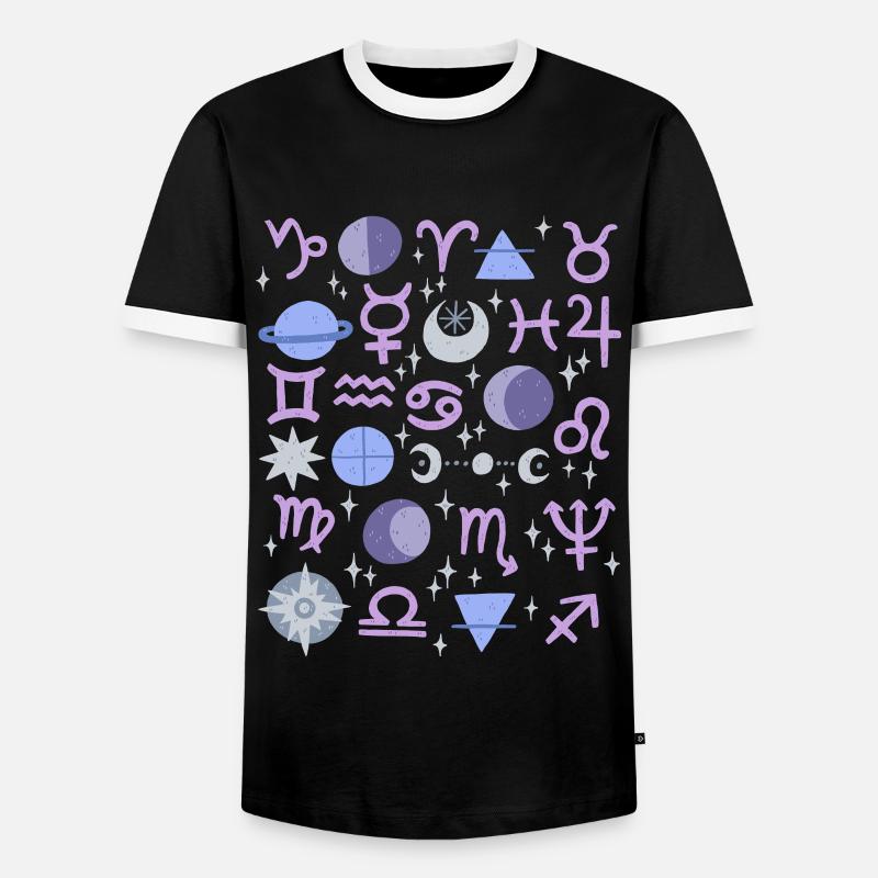 Astrologie - Männer Kontrast-T-Shirt - Schwarz/Weiß