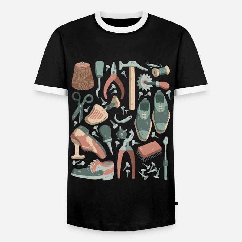 Cobbler, shoemaker - lasts, tools - Men's Ringer Shirt - black/white