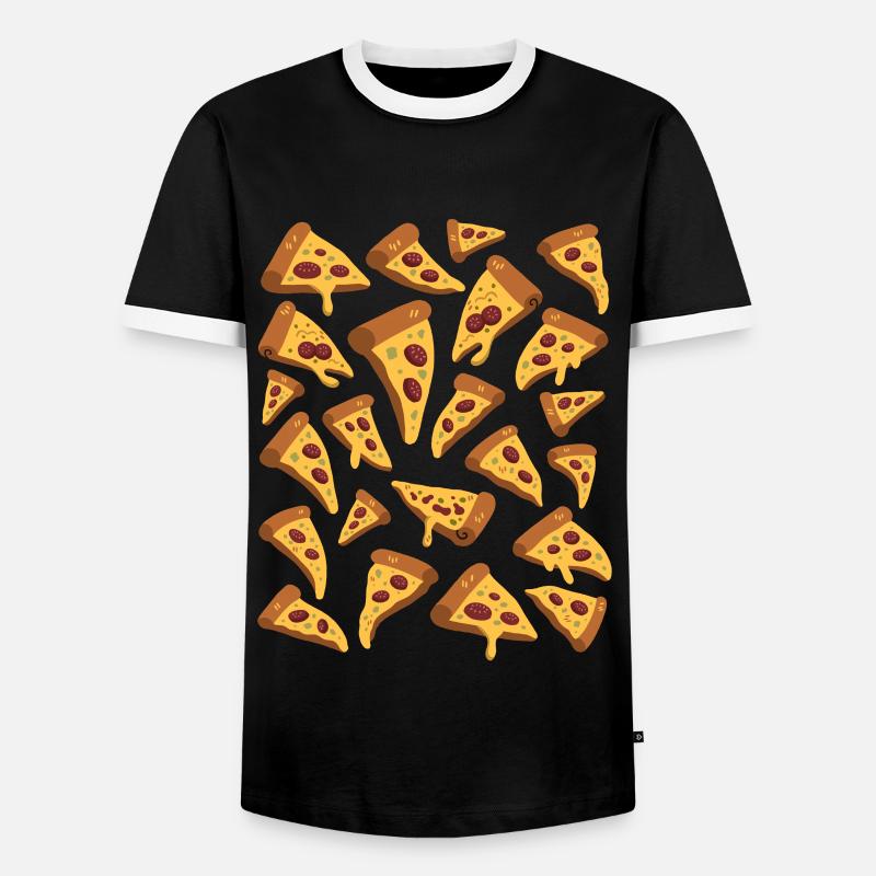 Pizza - Men's Ringer Shirt - black/white