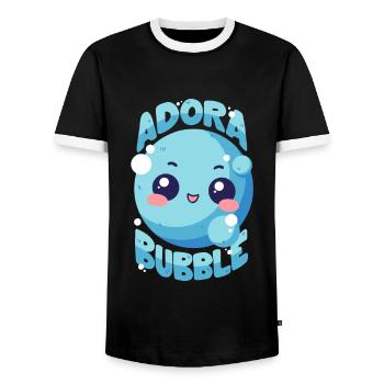 Bulle de savon - Adora Bubble - Jeu de mots - T-shirt contrasté Homme - noir/blanc - Devant - AI Model Female 172 light (172cm) & AI Model Male 178 light (178cm)