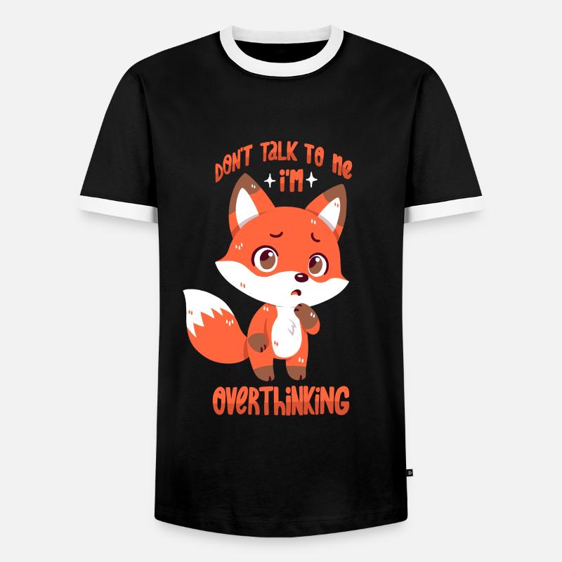 Brooding Fox - Men's Ringer Shirt - black/white