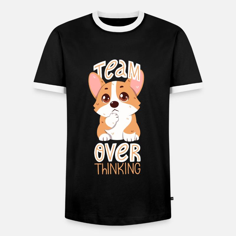 Team Overthinking - Männer Kontrast-T-Shirt - Schwarz/Weiß