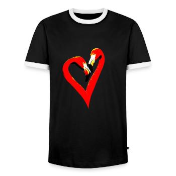 amour - T-shirt contrasté Homme - noir/blanc - Devant - AI Model Female 172 light (172cm) & AI Model Male 178 light (178cm)
