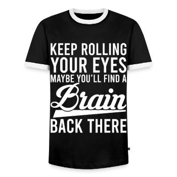 best-sellers graphiques de citation de cerveau - T-shirt contrasté Homme - noir/blanc - Devant - AI Model Female 172 light (172cm) & AI Model Male 178 light (178cm)