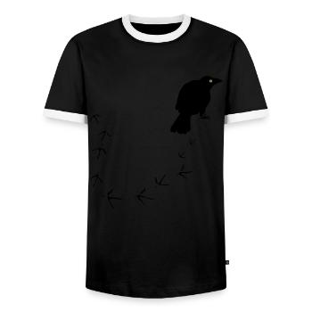 Corneille - T-shirt contrasté Homme - noir/blanc - Devant - AI Model Female 172 light (172cm) & AI Model Male 178 light (178cm)
