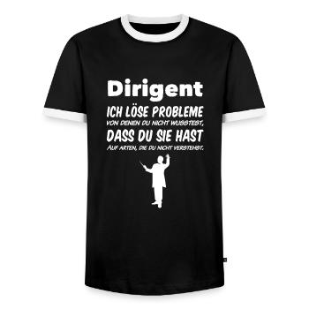 Dirigent Ich löse Problem - Männer Kontrast-T-Shirt - Schwarz/Weiß - Vorne - AI Model Female 172 light (172cm) & AI Model Male 178 light (178cm)
