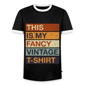 Années 1980 Rétro des années 1990 C’est mon vintage de fantaisie - T-shirt contrasté Homme - noir/blanc - Devant - AI Model Female 172 light (172cm) & AI Model Male 178 light (178cm)