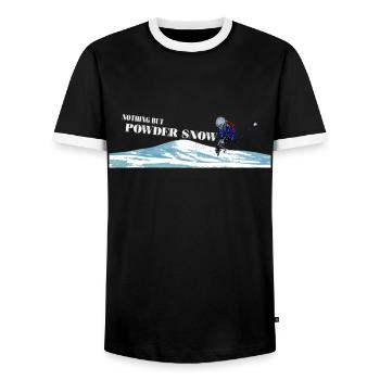 Ski, Ski de randonnée, Ski, Ski de randonnée - T-shirt contrasté Homme - noir/blanc - Devant - AI Model Female 172 light (172cm) & AI Model Male 178 light (178cm)
