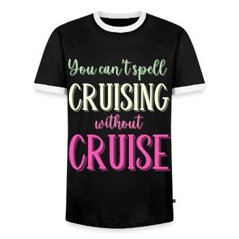 You cant Spell Cruising without Cruise - Men's Ringer Shirt - black/white - Front - AI Model Female 172 light (172cm) & AI Model Male 178 light (178cm)