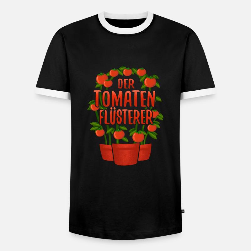 Der Tomaten Flüsterer Gartenfreunde - Männer Kontrast-T-Shirt - Schwarz/Weiß