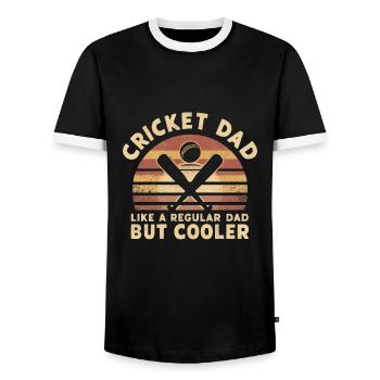 Cricket Dad Like A Regular Dad But Cooler - Men's Ringer Shirt - black/white - Front - AI Model Female 172 light (172cm) & AI Model Male 178 light (178cm)