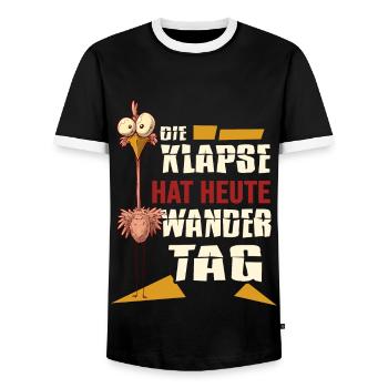 meme coole sprüche klapse hat wandertag - Männer Kontrast-T-Shirt - Schwarz/Weiß - Vorne - AI Model Female 172 light (172cm) & AI Model Male 178 light (178cm)