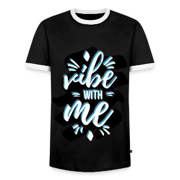 Vibe with me - Männer Kontrast-T-Shirt - Schwarz/Weiß - Vorne - AI Model Female 172 light (172cm) & AI Model Male 178 light (178cm)