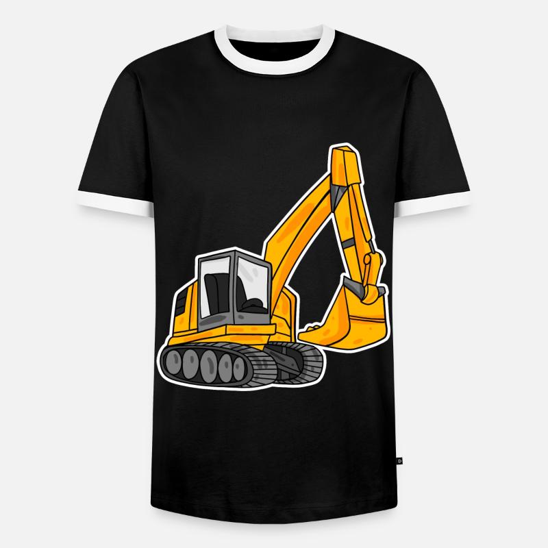Löffelbagger Ausgräber Bagger - Männer Kontrast-T-Shirt - Schwarz/Weiß