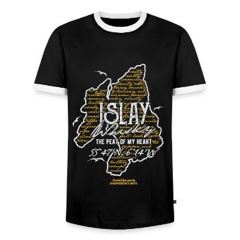 Whisky Islay Spruch Peat Of My Heart - Männer Kontrast-T-Shirt - Schwarz/Weiß - Vorne - AI Model Female 172 light (172cm) & AI Model Male 178 light (178cm)