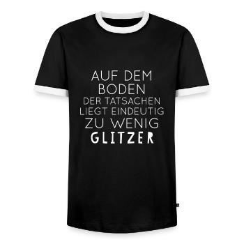 Lustiger Spruch Lustige Sprüche Glitzer - Männer Kontrast-T-Shirt - Schwarz/Weiß - Vorne - AI Model Female 172 light (172cm) & AI Model Male 178 light (178cm)
