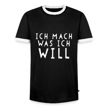 Lustiger Spruch Lustige - Männer Kontrast-T-Shirt - Schwarz/Weiß - Vorne - AI Model Female 172 light (172cm) & AI Model Male 178 light (178cm)