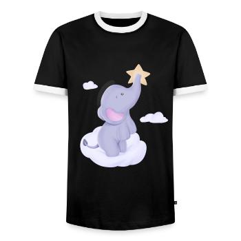 Baby Elefant Lustig Süss T-shirt Geschenkidee - Männer Kontrast-T-Shirt - Schwarz/Weiß - Vorne - AI Model Female 172 light (172cm) & AI Model Male 178 light (178cm)
